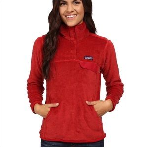 Patagonia retool snap fleece red XS, red Patagonia fleece, Patagonia pullover